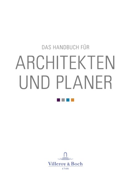 Villeroy&Boch Architekten Planer Prospekt