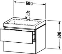 Vorschau: Duravit L-Cube c-bonded Set 60x48cm mit Vero Air Waschtisch mit 2 Schubladen, mit Hahnloch