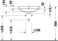 Vorschau: Duravit Duravit No.1 Einbauwaschtisch rechteckig 54,5x43,5cm, mit Hahnloch, mit Überlauf, weiß 03555500272