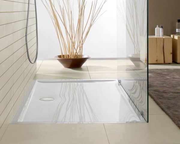 Villeroy&Boch Futurion Flat Quaryl®-Duschwanne 140x90cm, Eckmontage, flächenbündig, weiß