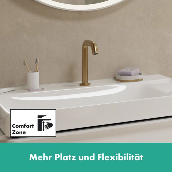 Hansgrohe Tecturis S 2-Loch Waschtischarmatur 150 CoolStart mit Ablaufgarnitur, brushed bronze