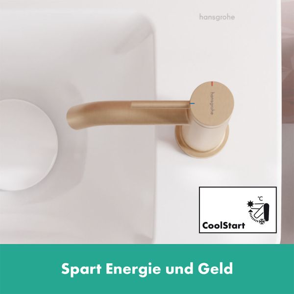 Hansgrohe Tecturis S Waschtischarmatur 80 CoolStart wassersparend+ ohne Ablaufgar., brushed bronze
