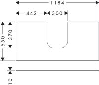 Vorschau: Hansgrohe Xevolos E Konsole 118cm für Aufsatzwaschtisch mittig 50cm und 60cm