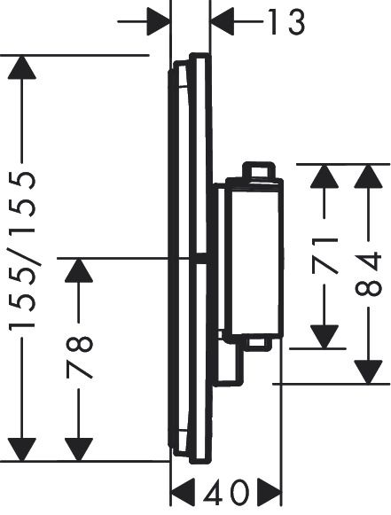 Hansgrohe ShowerSelect Comfort Q Thermostat UP, 1 Verbraucher & zusätzl. Abgang, weiß matt