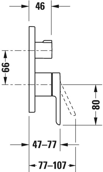 Duravit C.1 Einhebel-Wannenmischer Unterputz, chrom, C15210012010 techn. Zeichnung 1