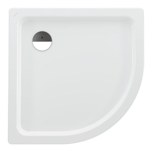 Laufen Platina Duschwanne Viertelkreis 90x90cm flach 6,5cm, Stahl emailliert, weiß H2150180000401