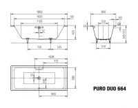 Vorschau: Kaldewei Puro Duo Badewanne 180x80cm Mod. 664