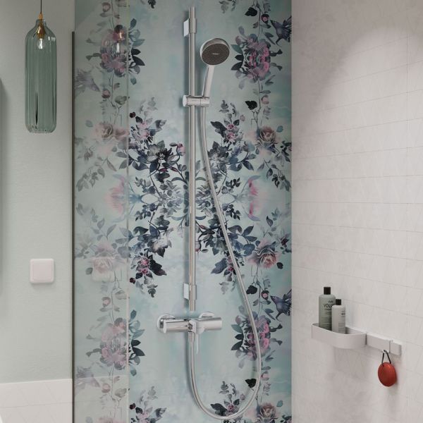 hansgrohe Activera Select S Duschset 95 2jet EcoSmart mit Duschstange Varia 105cm, chrom
