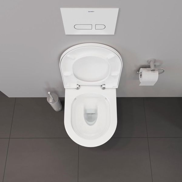 Duravit D-Neo Wand-WC Set inkl. WC-Sitz mit Absenkautomatik, 48x37cm, rimless, weiß 45880900A1