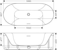 Vorschau: AXOR Suite Freistehende Badewanne oval, 190x85cm, weiß matt