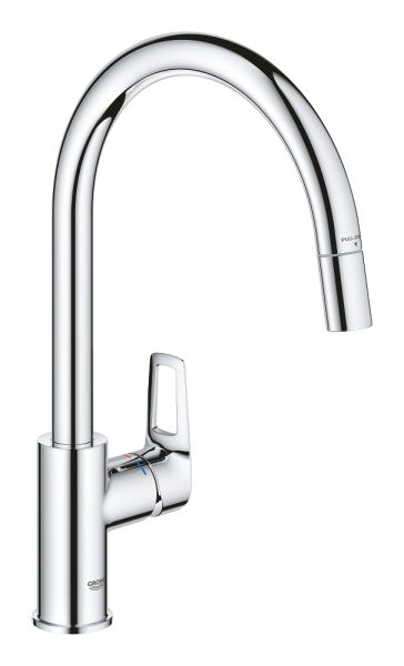 Grohe Start Loop Einhand-Spültischbatterie mit herausziehbarer Laminarbrause, chrom 30556000