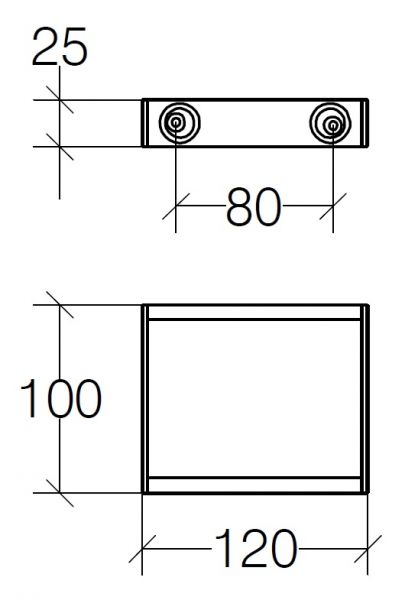 lineabeta SKUARA Halter 120x100mm, chrom