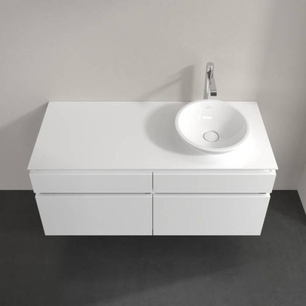 Villeroy&Boch Legato Waschtischunterschrank 120x50cm für Aufsatzwaschtisch, 4 Auszüge glossy white B58200DH