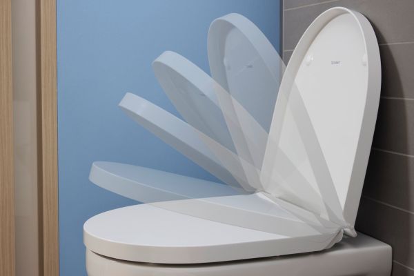 Duravit No.1 Wand-WC Set inkl. WC-Sitz mit Absenkautomatik, 54x37,3cm, oval, rimless, weiß