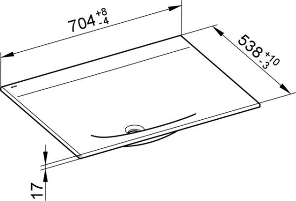 Keuco Edition 11 Keramik-Waschtisch ohne Hahnloch, weiß 70,4x1,7x53,8cm 31140310700