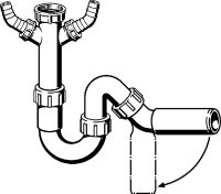 Vorschau: Viega Spültisch-Röhrengeruchverschluss mit 2 Abwasserschlauchanschlüssen 1 1/2 x 50, weiß