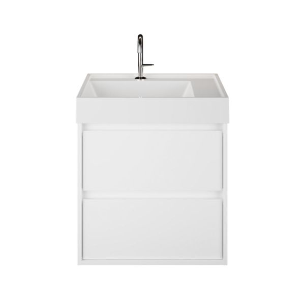 Burgbad Devio Mineralguss-Waschtisch 60cm mit Unterschrank, 2 Auszüge SHKH061