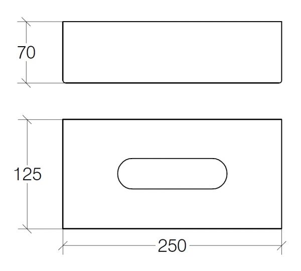 lineabeta OTEL Kleenexbox, 25x12,5cm, edelstahl poliert