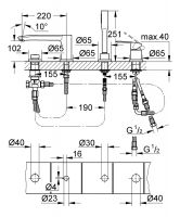 Vorschau: Grohe Eurostyle Cosmopolitan 4-Loch Einhand-Wannenkombination mit Euphoria Cosmopolitan Handbrause