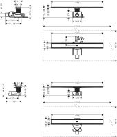 Vorschau: Hansgrohe RainDrain Allround Komplettset Duschrinne 70cm für Standard-flache Installation 56186800