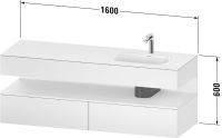 Vorschau: Duravit Qatego Einbauwaschtisch rechts mit Unterschrank 160cm in graphit supermatt Antifingerprint