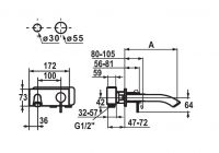 Vorschau: KWC ZOE Waschtisch/Küchen-Wand-Einhandbatterie, Ausladung 225mm, chrom