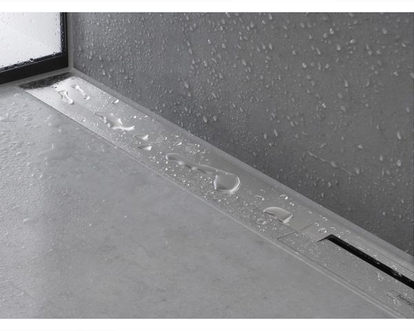 hansgrohe RainDrain Flex Duschrinne 160cm zur Wandmontage, kürzbar, edelstahl gebürstet 56262800
