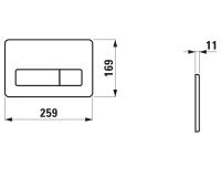 Vorschau: Laufen AW2 Inox Drückerplatte Dual-Flush LIS 89566.2, edelstahl