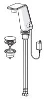 Vorschau: Hansa Alessi Sense Waschtisch-Elektronik-Batterie, Batteriebetrieb, chrom/weiß