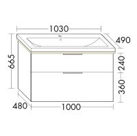 Vorschau: Burgbad Eqio Keramik-Waschtisch 103cm mit Unterschrank und LED-Beleuchtung