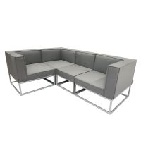 KETTLER MODENA MODULAR Casual Dining Lounge-Ecksofa 5er SET Sunbrella®, silber/flanelle
