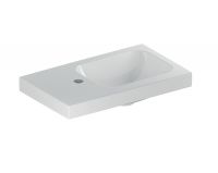 Geberit iCon Light Handwaschbecken mit 1 Hahnloch links, Ablagefläche links, 53x31cm, weiß 501833001