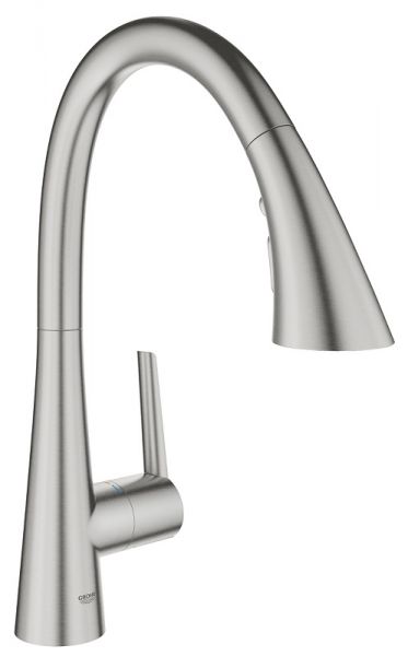 Grohe Zedra Küchenarmatur mit herausziehbare Spülbrause mit 3 Strahlarten