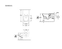 Vorschau: Villeroy&Boch ViCare Tiefspül-Wand-Wc mit DircetFlush, Abgang waagrecht, Combi-Pack, weiß 56498101