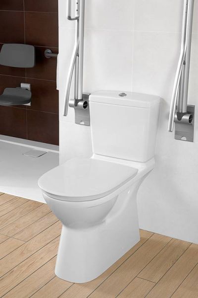 Villeroy&Boch ViCare Stand-Tiefspül-WC für Kombination, spülrandlos, bodenstehend, weiß 36x71cm 4620R0011