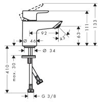 Vorschau: hansgrohe Neovis Q Einhebel-Waschtischmischer 70 mit Push-Open Ablaufgarnitur, chrom