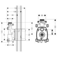 Vorschau: Axor ShowerSolutions Grundkörper für Handbrausemodul 120/120 Unterputz