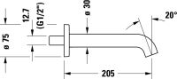 Vorschau: Duravit B.2/C.1 Wanneneinlauf, schwarz matt