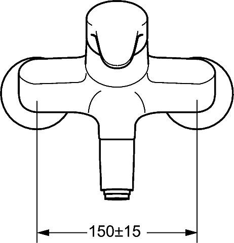 Hansa Hansamix Wasch-/Spültisch-Einhand-Wandbatterie, 300mm, schwenkbar, chrom