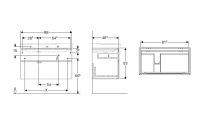 Vorschau: Geberit Xeno² Waschtischunterschrank mit 2 Schubladen, Siphonauschnitt rechts, 88x53cm_1