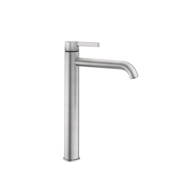 KWC BEVO Waschtischarmatur für Aufsatzbecken, ohne Ablaufgarnitur, brushed steel 125048