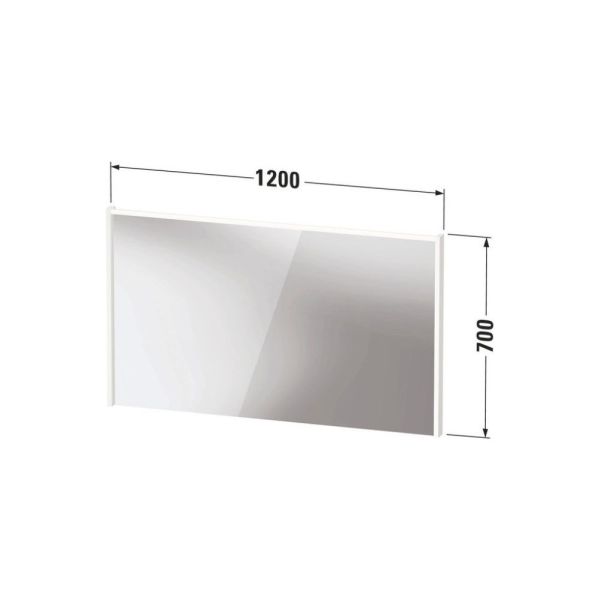 Duravit D-Code 2.0 Spiegel 120x70cm mit LED-Beleuchtung, graphit matt
