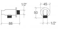 Vorschau: lineabeta LINEA Wandanschlussbogen rund mit Brausehalterung, chrom