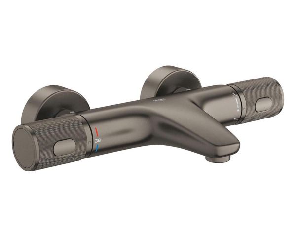 Grohe Precision Feel Thermostat-Wannenbatterie mit ProGrip Rändelstruktur, hard graphite gebürstet 34788AL0 