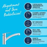 Vorschau: Grohe Start Küchen-Wasserhahn Niederdruck mit Dual Spülbrause, chrom