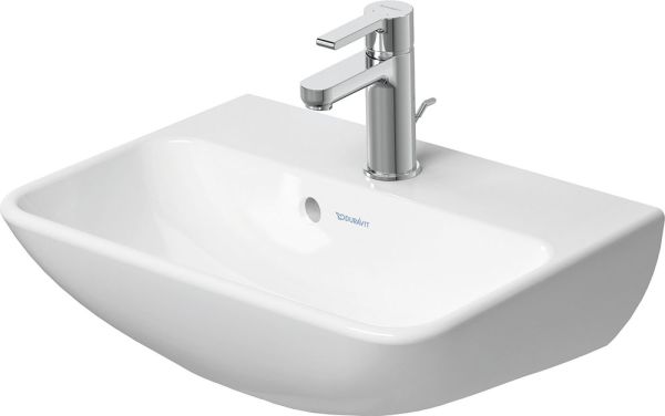 Duravit ME by Starck Handwaschbecken rechteckig 45x32cm, mit Hahnloch und Überlauf, weiß seidenmatt 0719453200