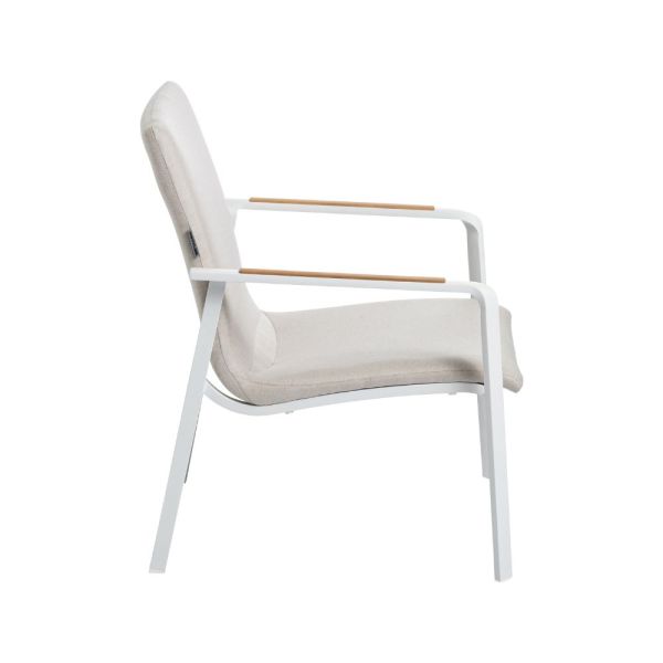 KETTLER DINING DIAMOND Loungesessel Sunbrella®, weiß matt/ natte linen chalk 0103908-5820