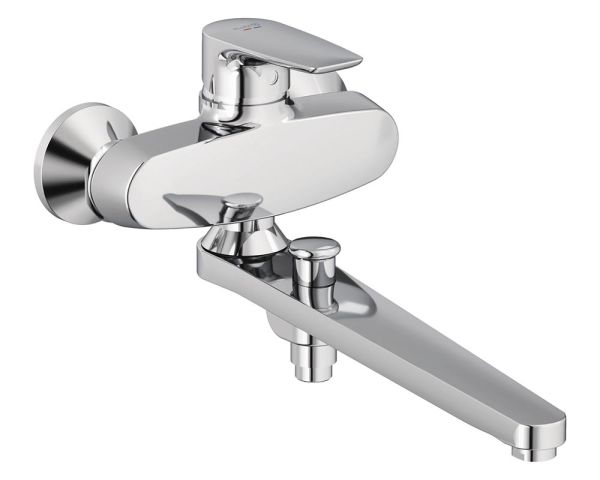 Kludi Pure&Solid Wannenfüll- und Brausemischer, Ausladung 31cm, chrom 324910575