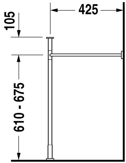 Duravit Vero Metallkonsole bodenstehendWandmontage zu Waschtisch 045450, chrom 0030651000