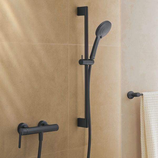 Duravit Balcoon Einhebel-Brausemischer Aufputz, schwarz matt BA4230000046